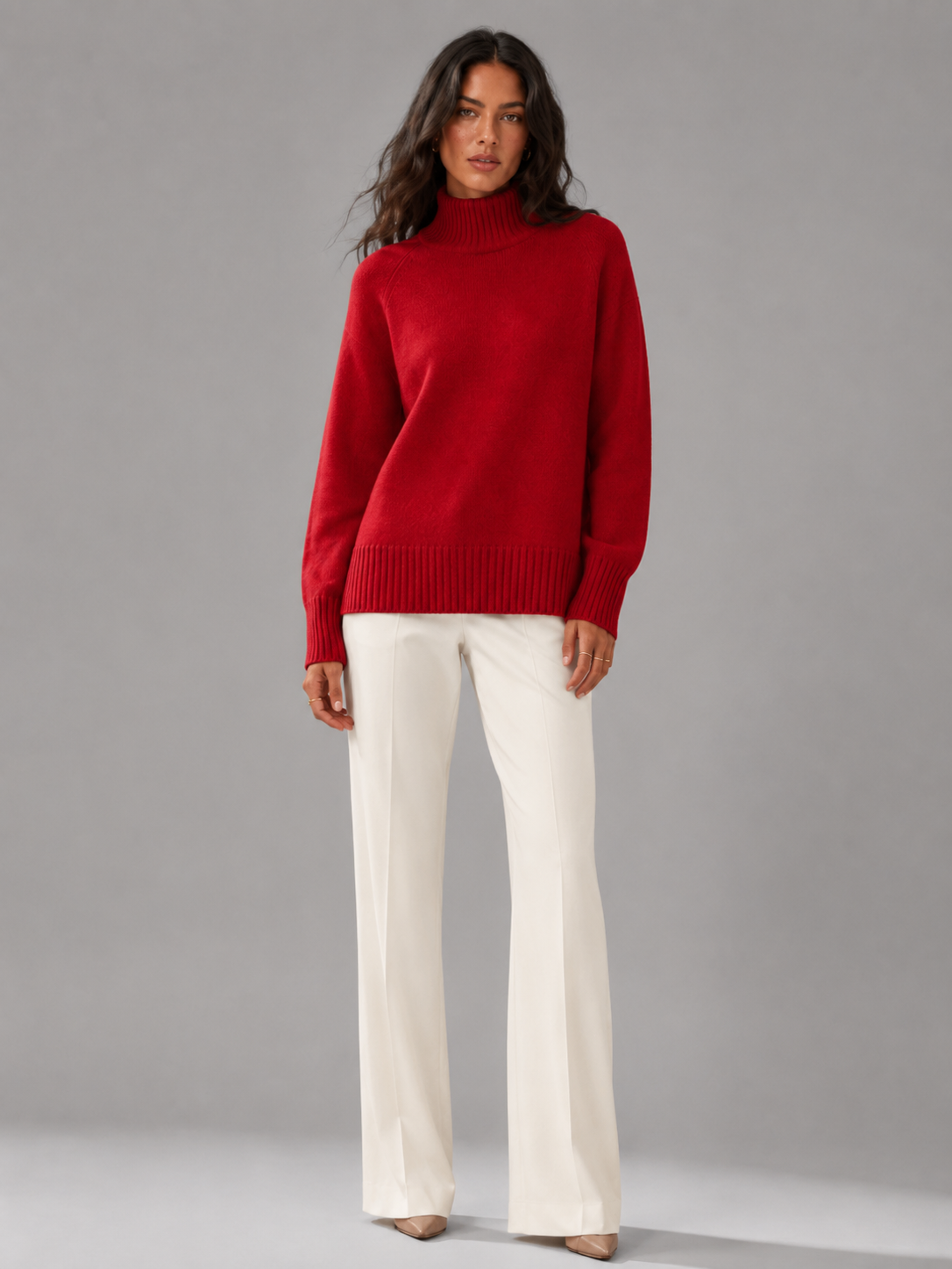 Oversizowy Sweter z Golfem dla Kobiet