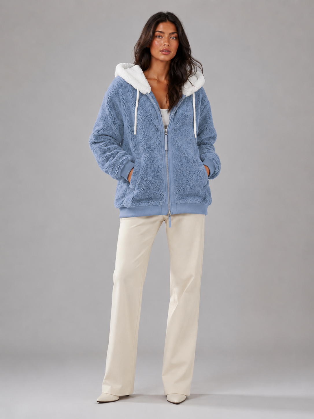 Bluza z Kapturem Ocieplana Sherpa dla Kobiet