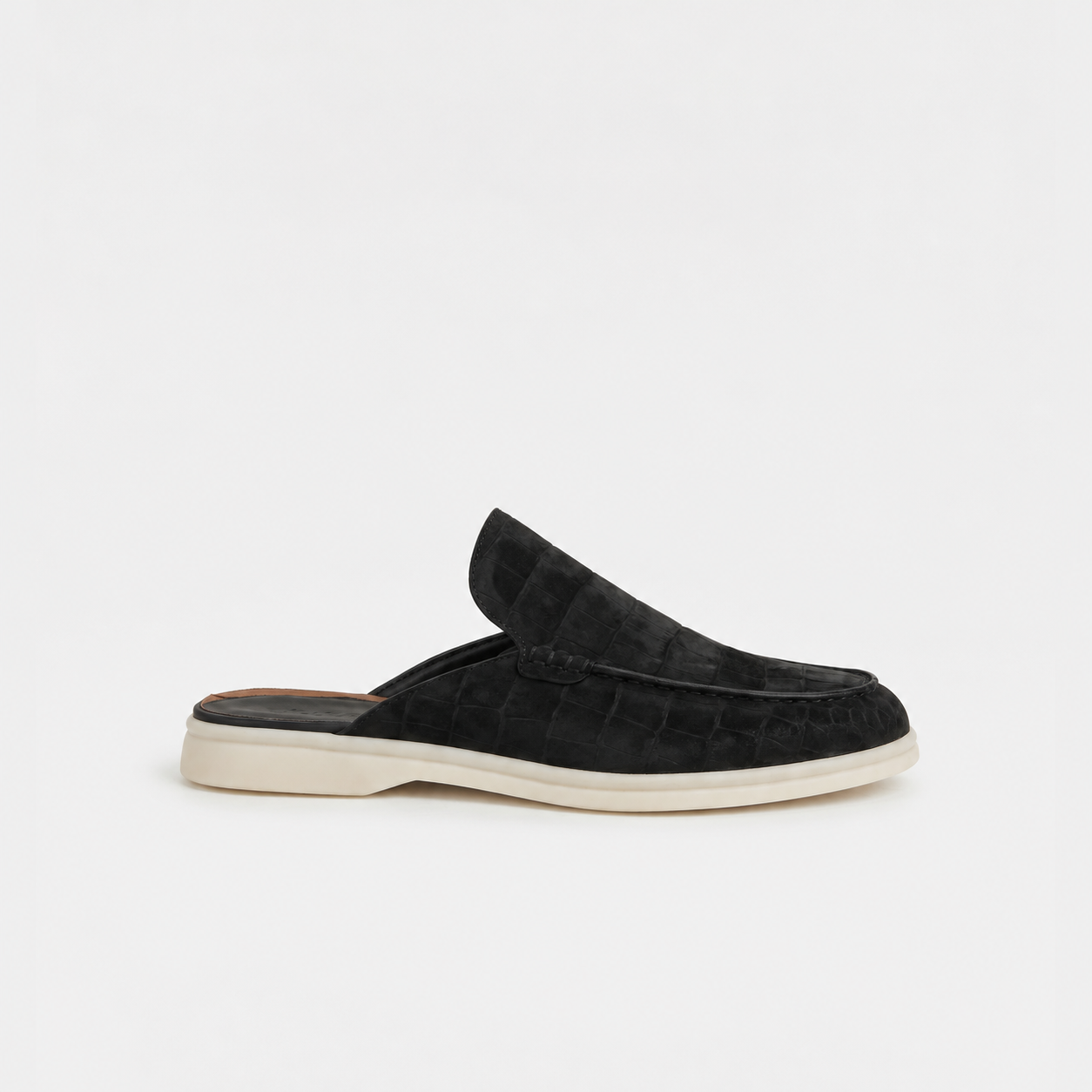 Czarne Klapki Yacht Croco | EDYCJA LIMITOWANA