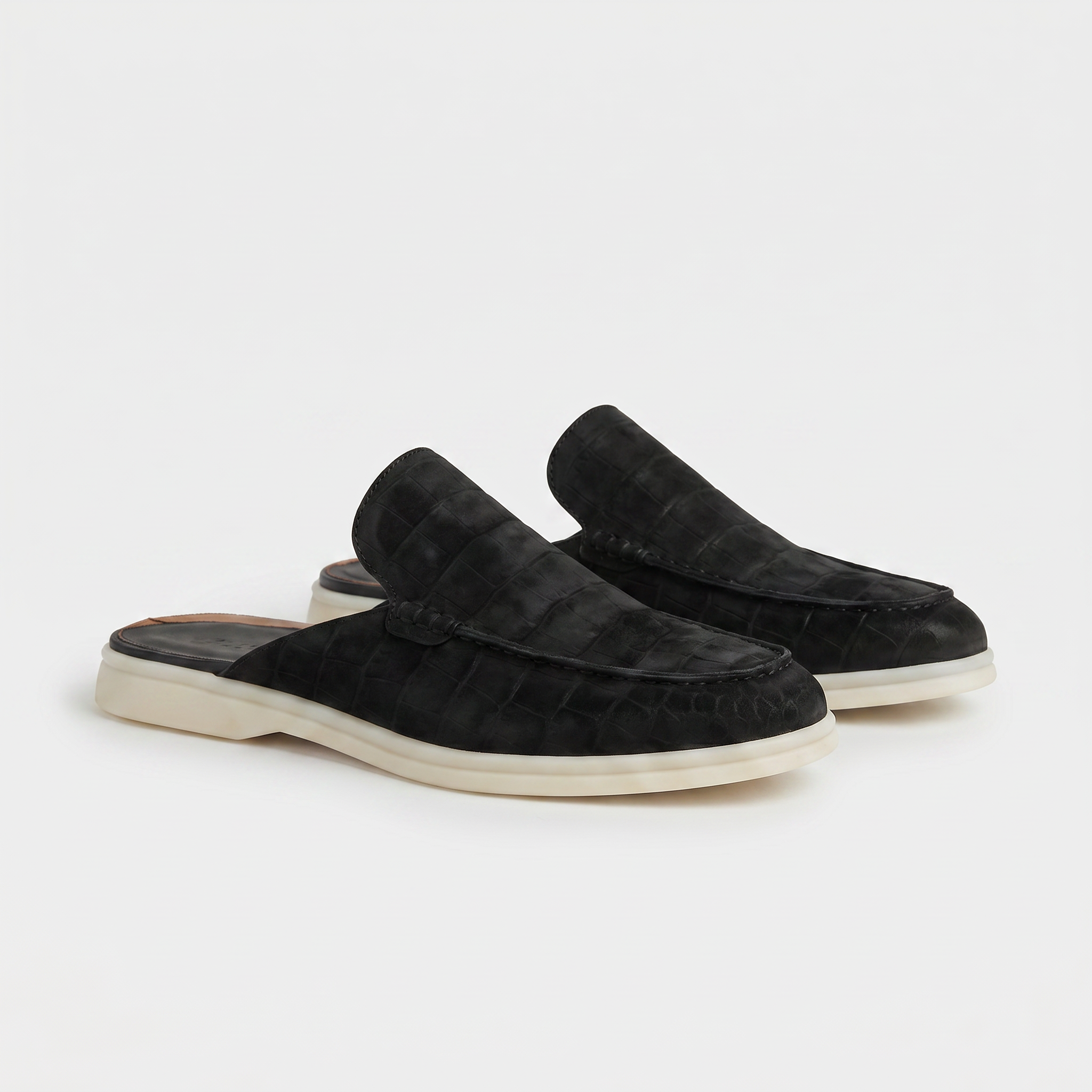 Czarne Klapki Yacht Croco | EDYCJA LIMITOWANA