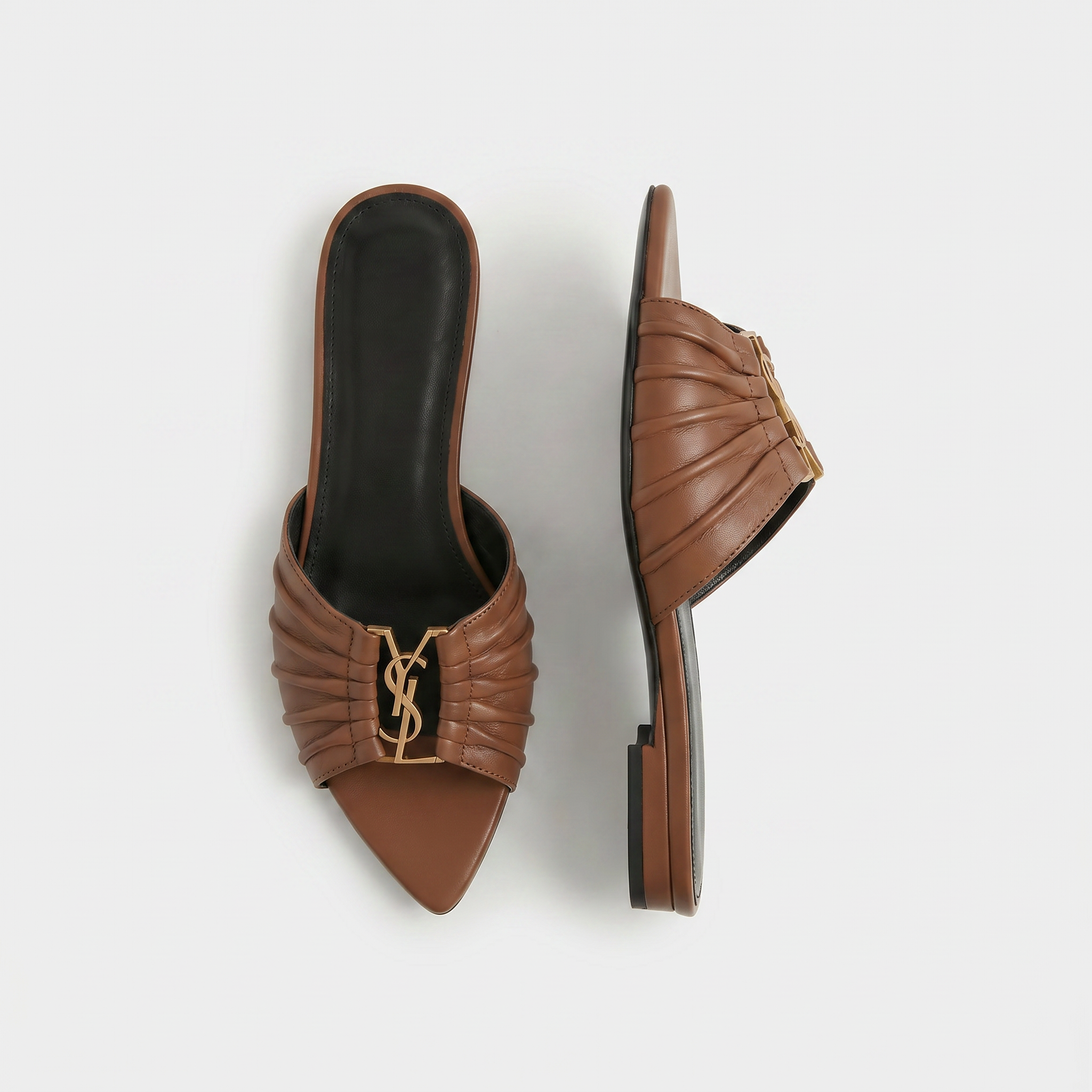 Capri Patent Flats Brązowe