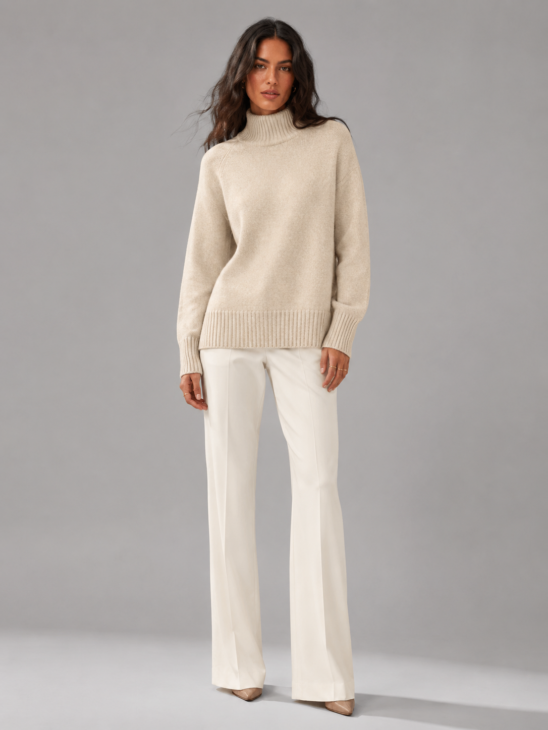 Oversizowy Sweter z Golfem dla Kobiet