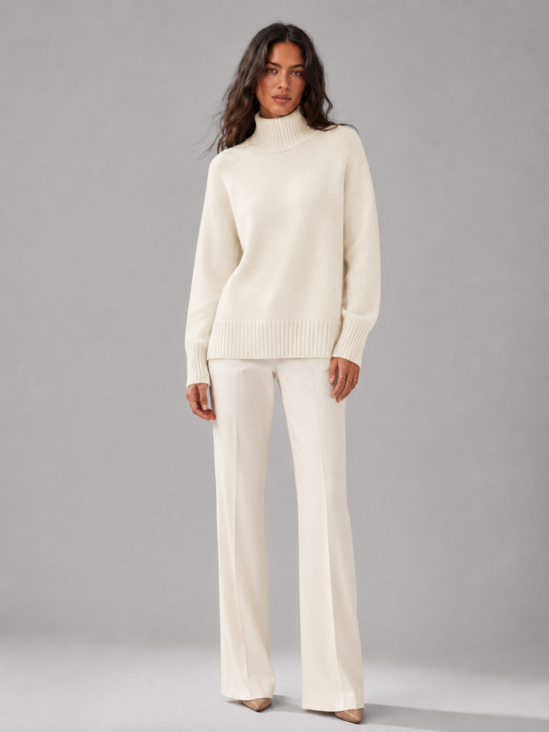 Oversizowy Sweter z Golfem dla Kobiet