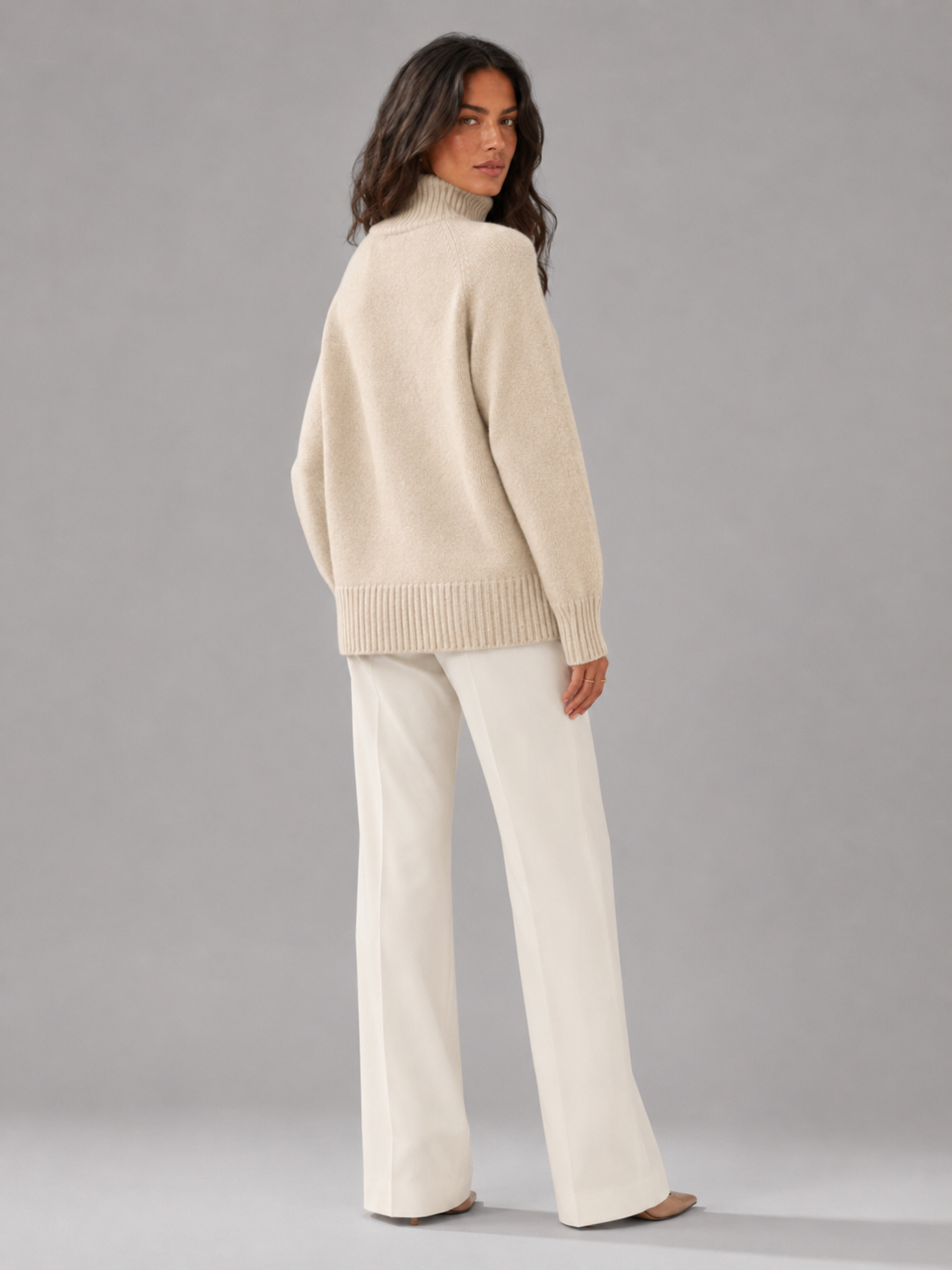 Oversizowy Sweter z Golfem dla Kobiet
