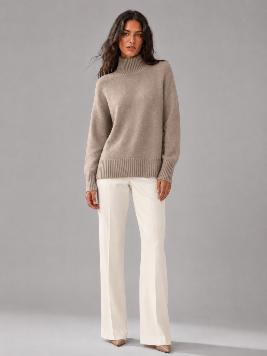 Oversizowy Sweter z Golfem dla Kobiet