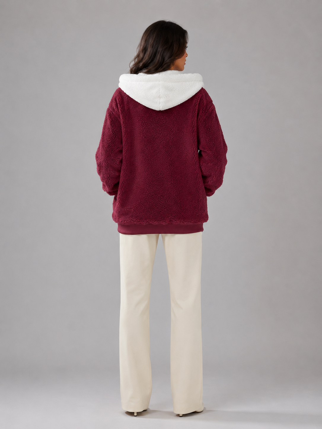 Bluza z Kapturem Ocieplana Sherpa dla Kobiet