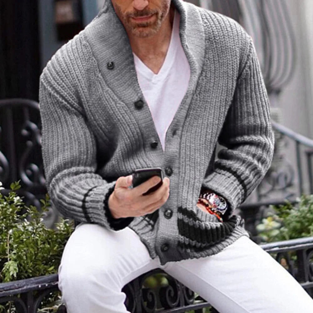 Męski Uniwersalny Kardigan w Smart Casual Stylu