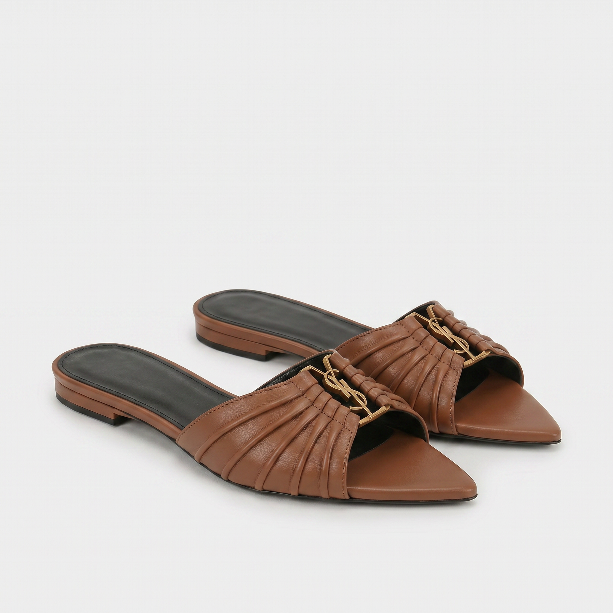 Capri Patent Flats Brązowe