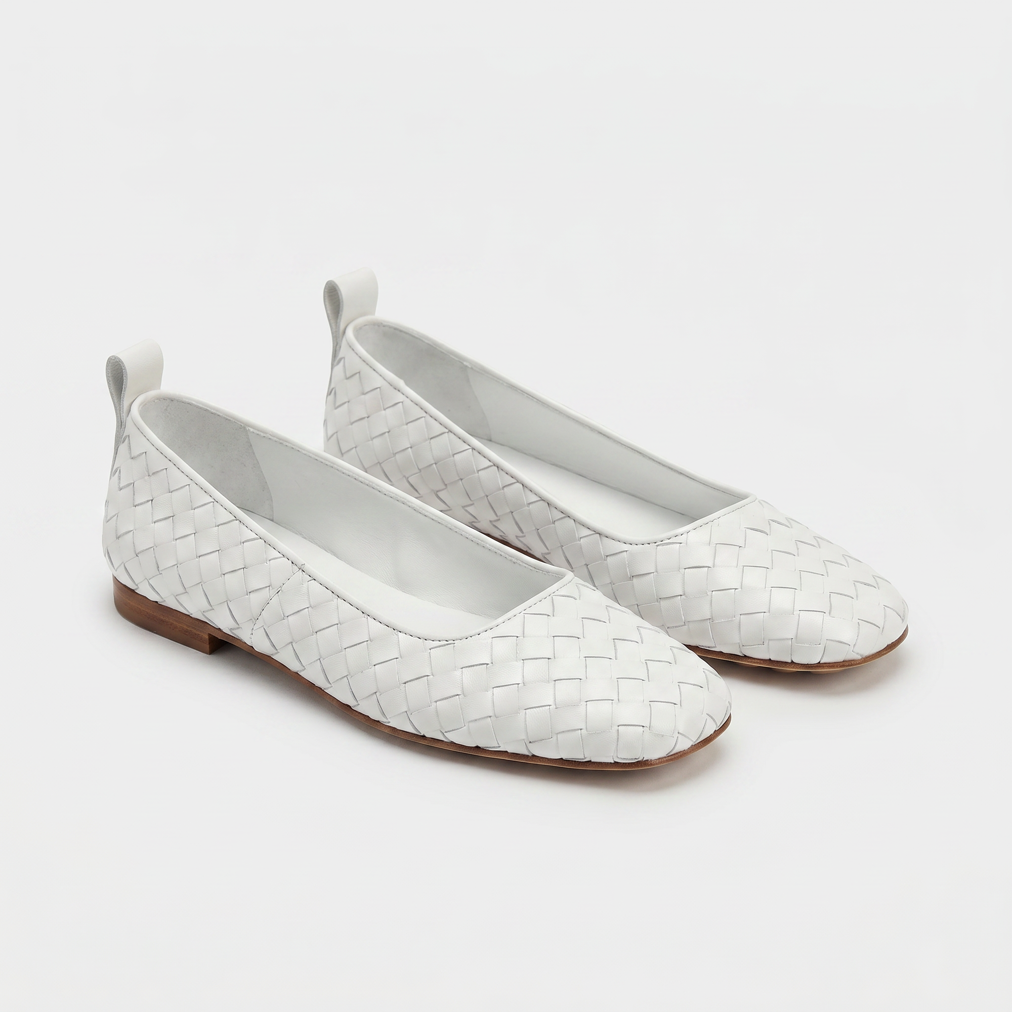 Riva Woven Baleriny Damskie Białe